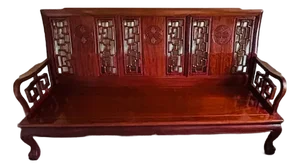 1960s Beautiful Ming Dynasty-Styled Chinese Rosewood 3-Seater Bench Sofa