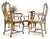 Brass Set of 4 Cherry Queen Ann New Alcantara Suede Upholstery Dining Arm Chairs MINT For Sale - Image 8 of 13