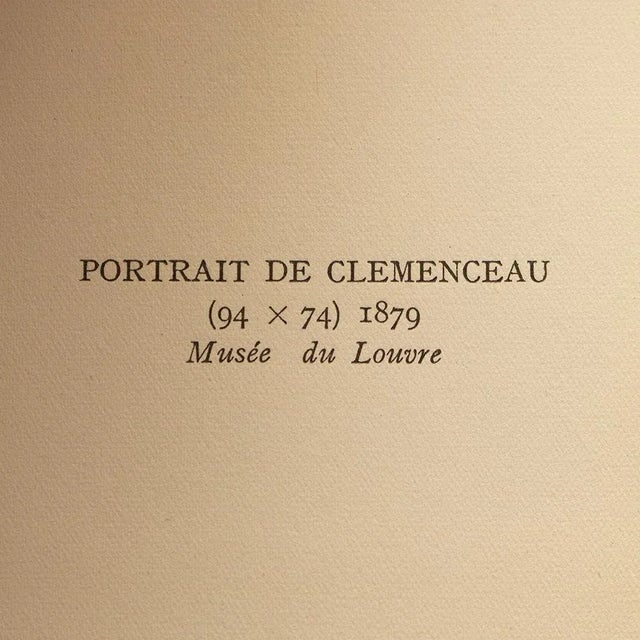 1949 After Edouard Manet "Portrait of Clemenceau" First Edition Parisian Full-Color Print For Sale - Image 4 of 8