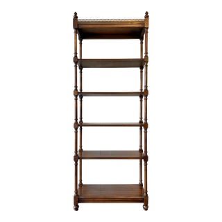 Vintage Regency Style Fruitwood Etagere Bookshelf For Sale