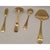 JCPenney Hollyberry 4 Piece Serving Set in gold tone with festive red and green holly leaf enamel decoration on handles,...