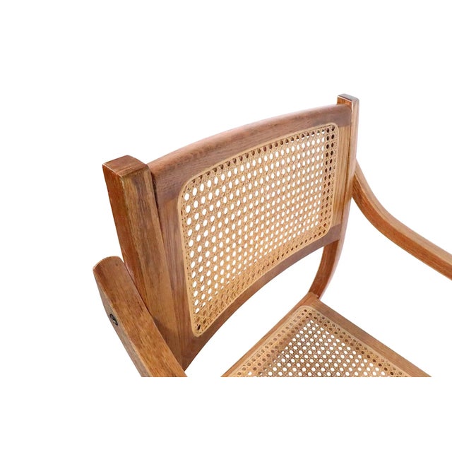 Bent Plywood and Cane Arm Chair Circa 1970's After Thonet For Sale In New York - Image 6 of 12