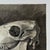 Traditional Vintage Italian Realist Still Life of a Cow Skull, Signed (Charcoal on Wove Paper) For Sale - Image 3 of 6