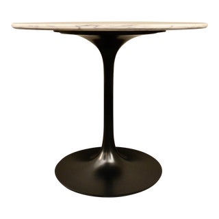 Mid Century Black Tulip Style Dining Table With Calacatta Top For Sale