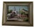 Mid 20th Century Village Scene with Church Painting, Framed For Sale