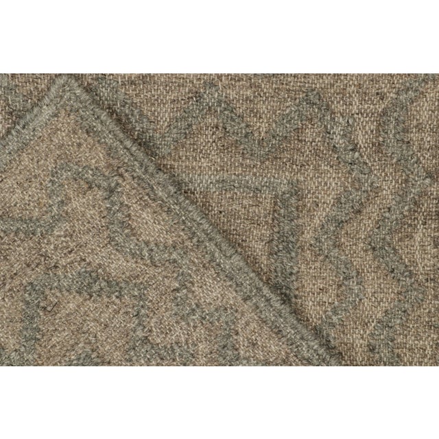 Textile 2010s Rug & Kilim’s Modern Kilim Rug in Brown & Grey Patterns For Sale - Image 7 of 8