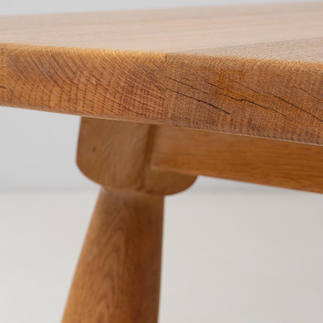 20th Century Belgian Oak Trestle Dining Table For Sale - Image 11 of 18