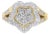 10KT Yellow Gold Round and Baguette Cut Diamond Ballerina Ring (1 cttw, I-J Color, SI1-SI2 Clarity) For Sale