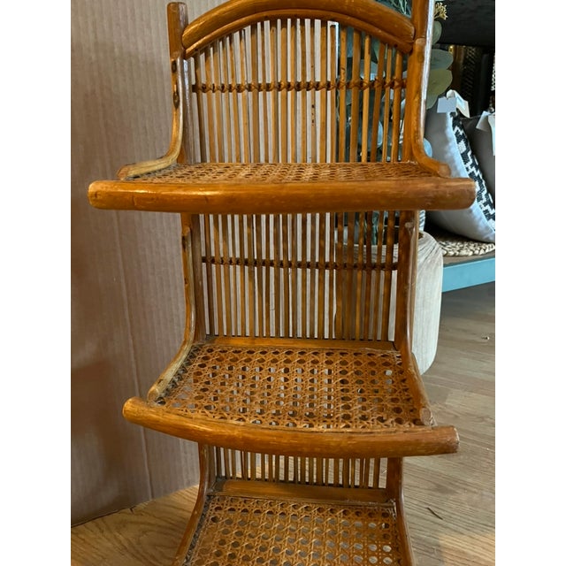 Tan Vintage Rattan & Cane Tabletop Shelf For Sale - Image 8 of 12