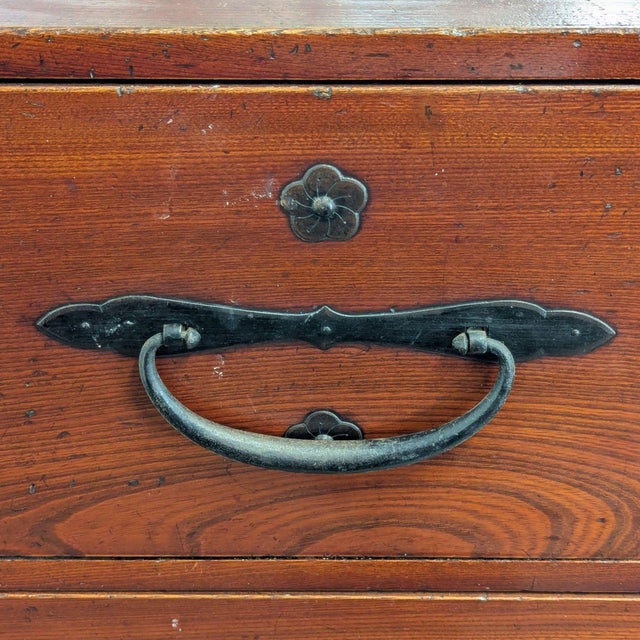 Japanese Nihonmatsu/Tansu Chest – Wooden Dresser With Iron Hardware For Sale - Image 10 of 17