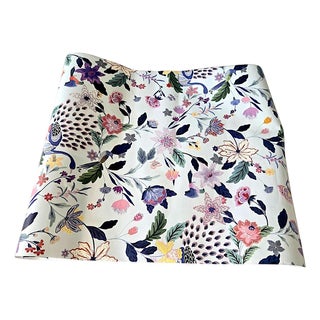 Roll of Anthropologie Sylvia Floral Peacock Wallpaper in Light Denim, 27' Long For Sale