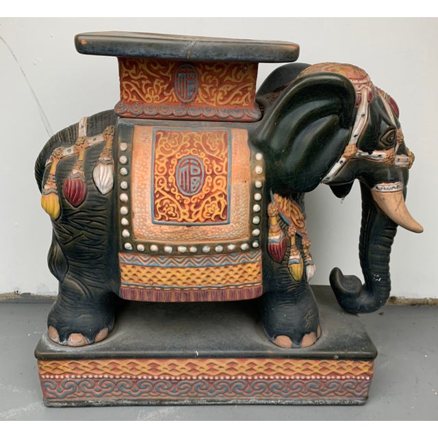Vintage Chinese Elephant Garden Seat. From the collection of Bob and Dolores Hope from their estate located in Toluca...
