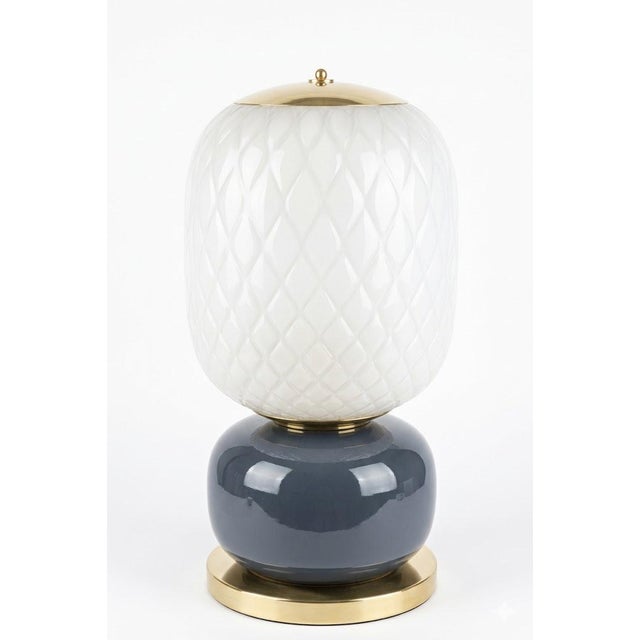 Contemporary Murano Glass Table Lamps by D.M, Set of 2 For Sale - Image 3 of 5