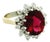 Vintage Pink Tourmaline Diamond Cluster Ring 14k White Gold 4.65 Ct, Size 8 For Sale