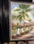 Late 20th Century Large Mid-Century Style Coastal Tropical Palm Tree Landscape Oil Painting - Framed Fine Art For Sale - Image 5 of 10