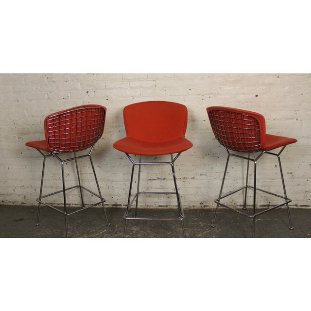 Mid-Century Modern Mid 20th Century Set of Three Knoll Stools Designed by Harry Bertoia For Sale - Image 3 of 18