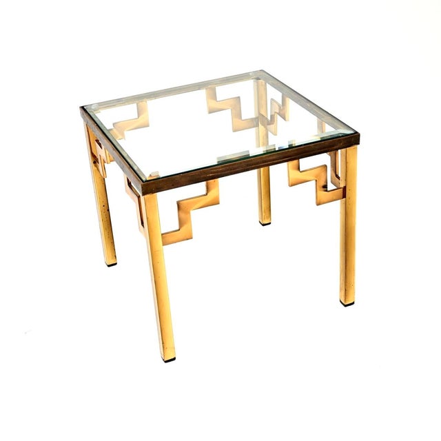Metal Vintage French Brass Side Table, 1960s For Sale - Image 7 of 7