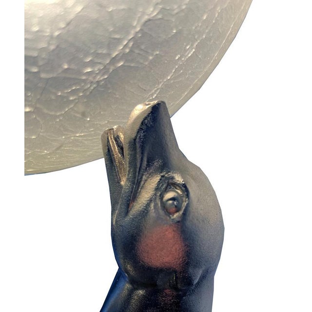 Black Art Deco Table Lamp by Carvin For Sale - Image 8 of 10