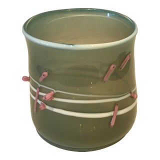 Art Glass Cylindrical Vessel For Sale