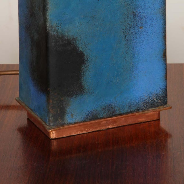 Enamelled Metal Table Lamp, 1950s For Sale - Image 4 of 7