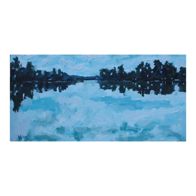 Cloud Reflections Modern Artwork Oil Painting, Original For Sale