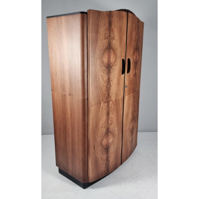 Brown Art Deco Walnut Wardrobe by Jindrich Halabala, 1940s For Sale - Image 8 of 17