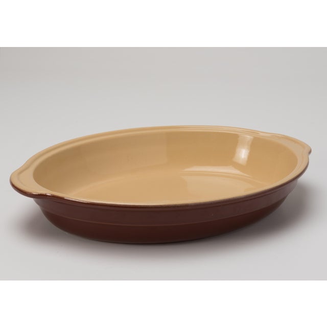 Vintage Emile Henry Brown Oval Casserole Dish 17.25" France Chairish