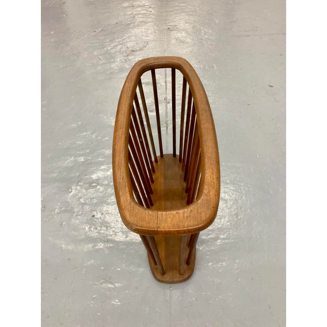 1960s Mid Century Spindled Magazine Holder Rack For Sale - Image 11 of 11
