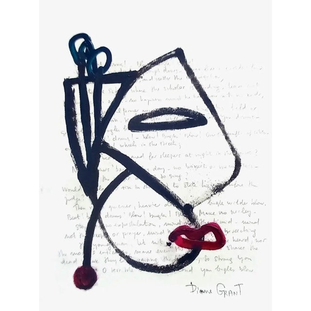 Abstract One-of-a-Kind 'Portrait of a Woman' - Abstract Figurative Original Oil Painting in the Style of Pablo Picasso For Sale - Image 3 of 6