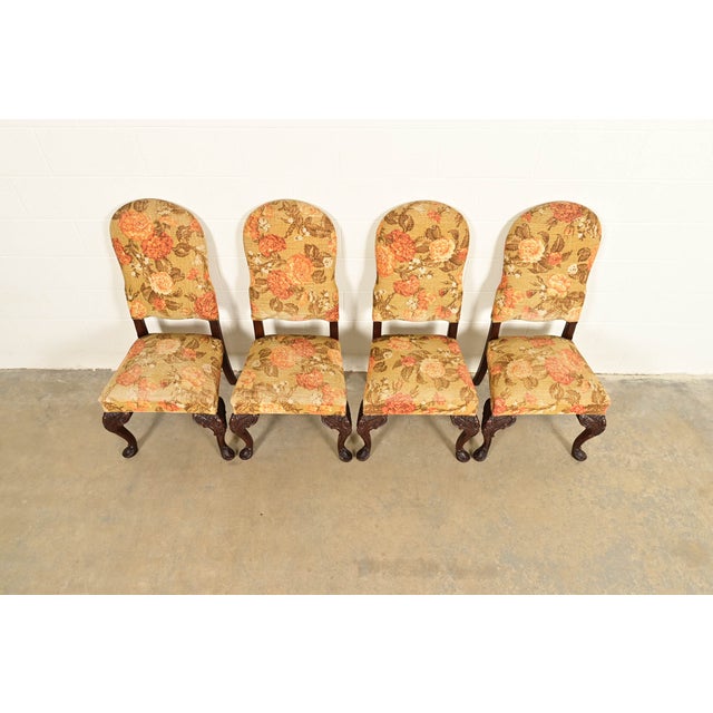 Berkey & Gay Antique Chippendale Carved Walnut Dining Chairs, Set of Four For Sale In South Bend - Image 6 of 13