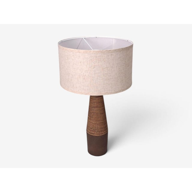 Mid-Century Modern 1960s Mid-Century Modern Hyllested Keramik, Large Rustic Table Lamp, Brown Stoneware For Sale - Image 3 of 11