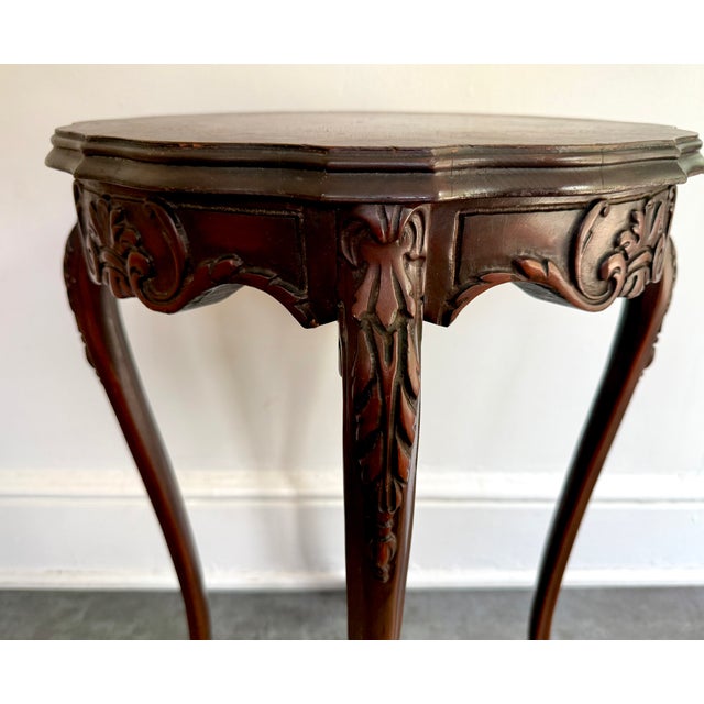 Wood Antique Italian Inlay Occasional Table For Sale - Image 7 of 9