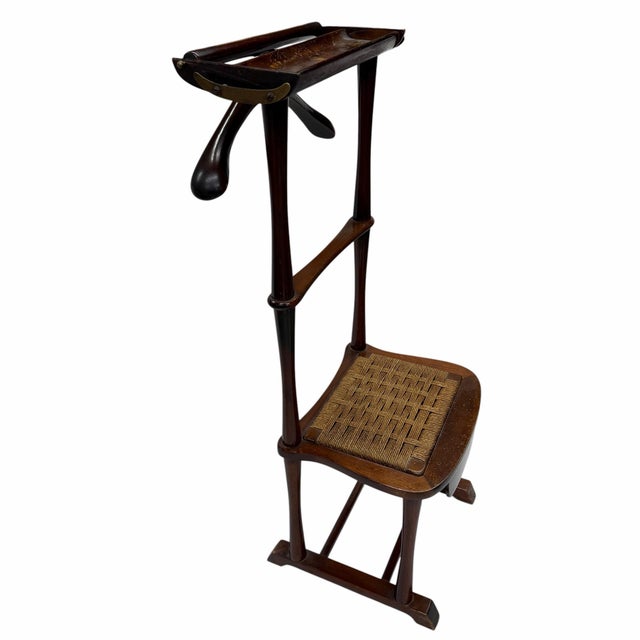 Mid Century Men’s Mahogany “Spqr” Clothing Valet, Seat and Drawer. No For Sale - Image 9 of 9