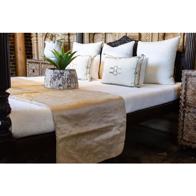 Indian Sand Silk Blend Duvet Cover For Sale - Image 3 of 6