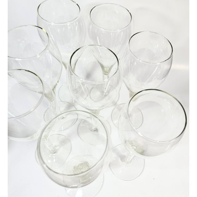 Art Nouveau Late 20th Century Art Nouveau Hollow Stem Balloon Style Champagne Flutes - Set of Eight For Sale - Image 3 of 16