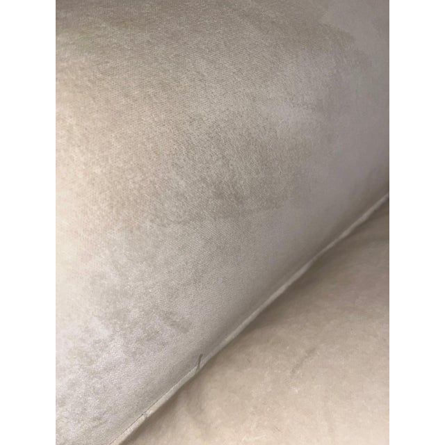 Classic White Velvet Sofa With Nailhead Trim – 83.5” Traditional Couch For Sale - Image 11 of 11
