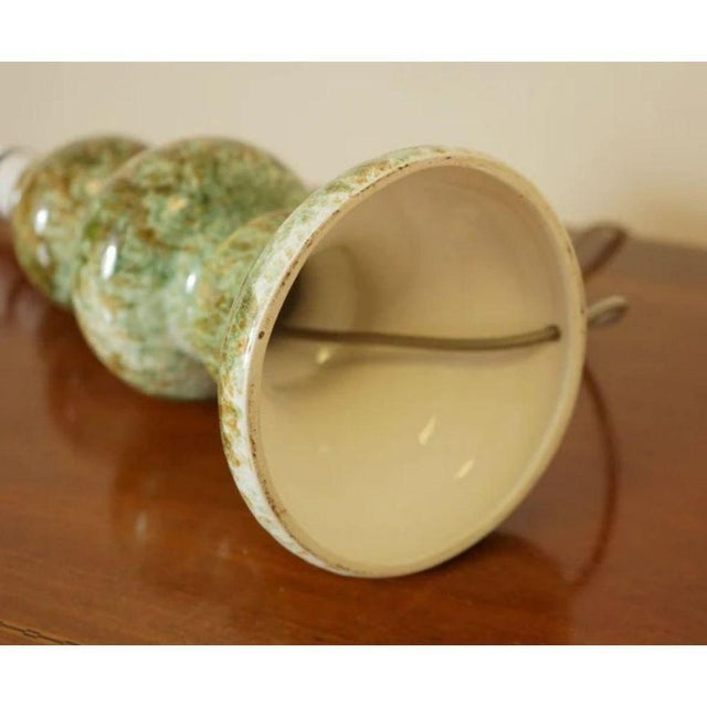Vintage Green Marble Effect Ceramic Table Lamp For Sale - Image 6 of 7