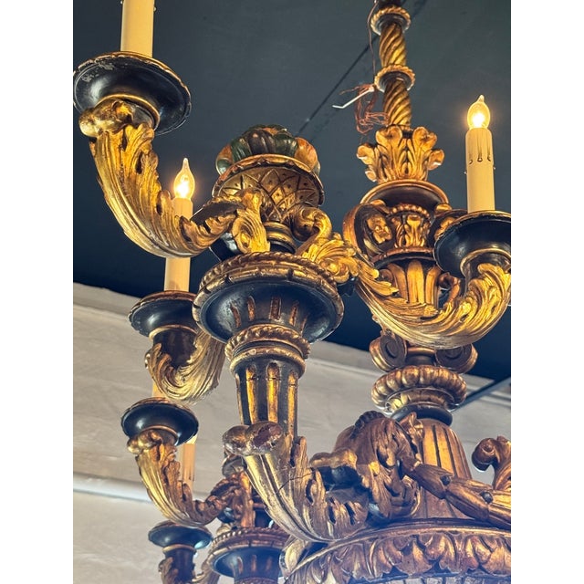 19th Century French Giltwood Chandelier For Sale - Image 10 of 11