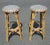 Introducing A fabulous pair of two French vintage rattan bar stools with a modern twist. Each rattan frame is expertly...