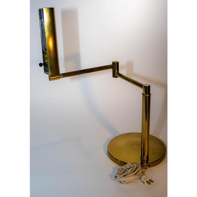 Koch & Lowy Brass Swing Table or Desk Lamp 1970s For Sale In Palm Springs - Image 6 of 10