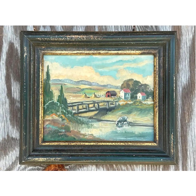 Vintage Boho Original Oil Painting Signed James Augustus McLean For Sale - Image 12 of 12