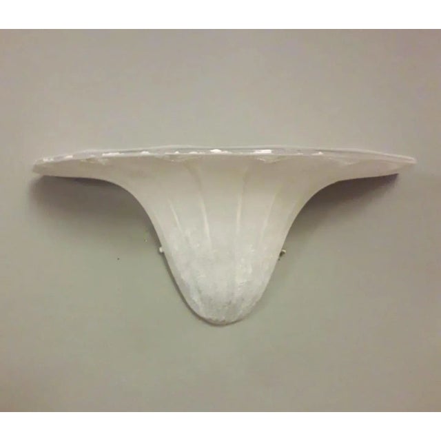 Vintage oversized Italian wall lights with frosted Murano glass shades infused with silver flecks / made in Italy by...