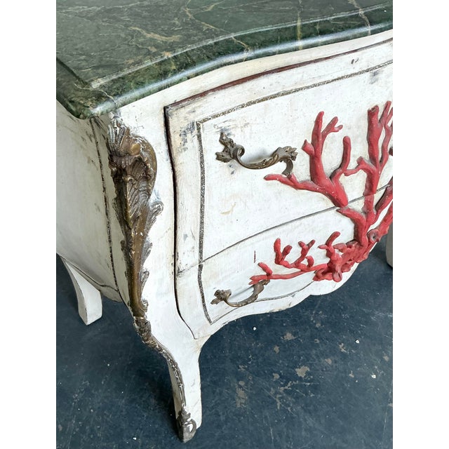White Vintage Regency Coral Branch Commode For Sale - Image 8 of 12