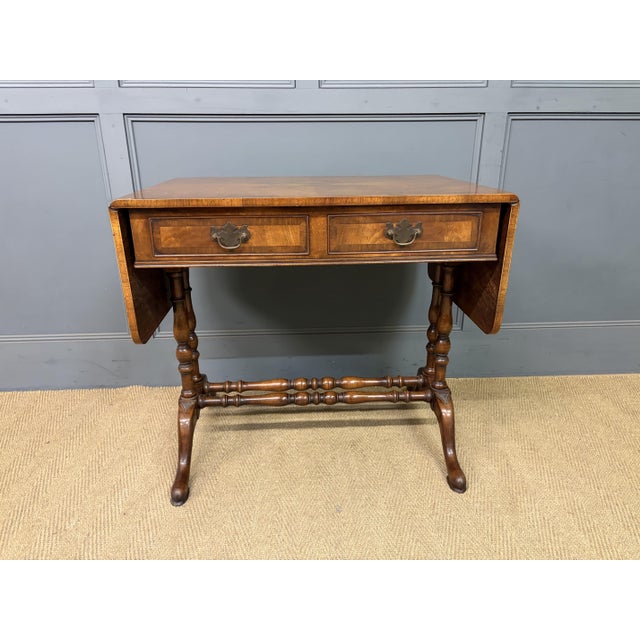 Burr Walnut Sofa Table, 1910 For Sale - Image 4 of 18