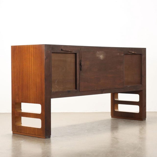 Vintage Walnut and Brass Cabinet from Palazzi Dellarte Cantù, Italy, 1940s For Sale - Image 13 of 14