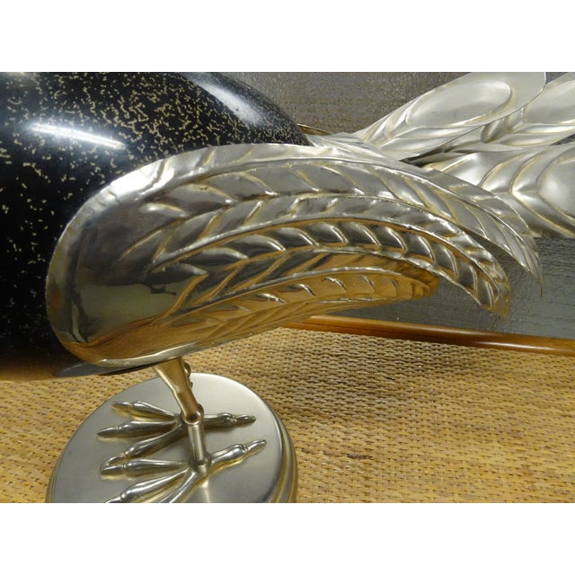 Vintage Antonio Pavia 1970s Italian Silver Plated Bird Sculpture Figurine Italy For Sale - Image 12 of 14