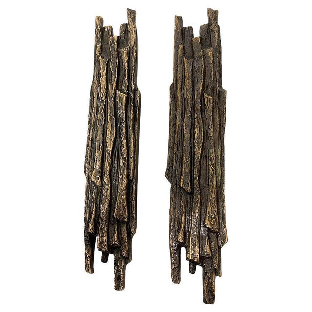 Bronze Tree Bark Push-and-Pull Door Handles, 1970s, Set of 2 For Sale - Image 6 of 6
