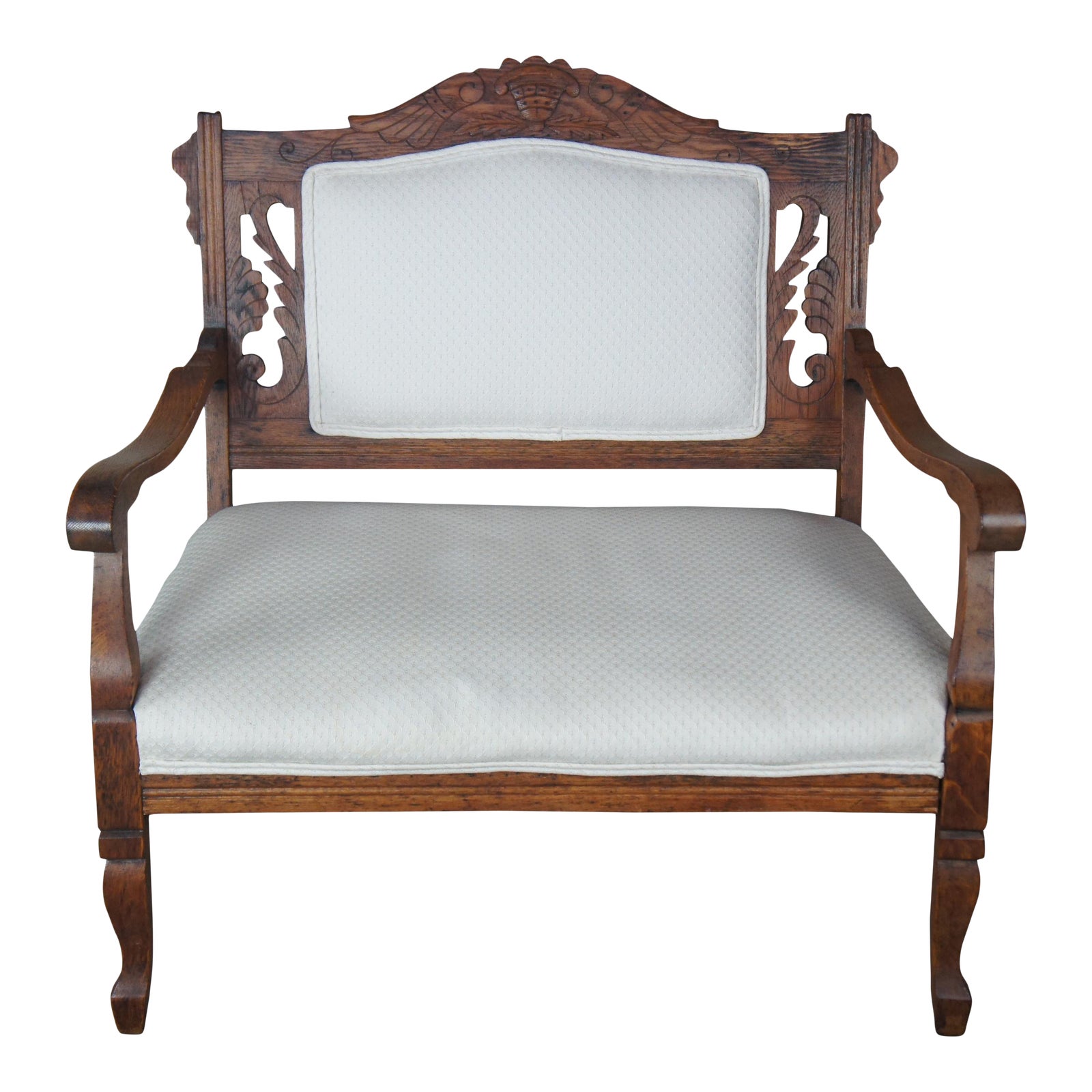 Antique Victorian Eastlake Carved Oak Settee Chairish