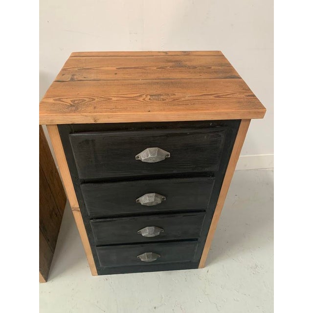 Brutalist Small Brutalist Chests of Drawers in Patinated Fir, Set of 2 For Sale - Image 3 of 10