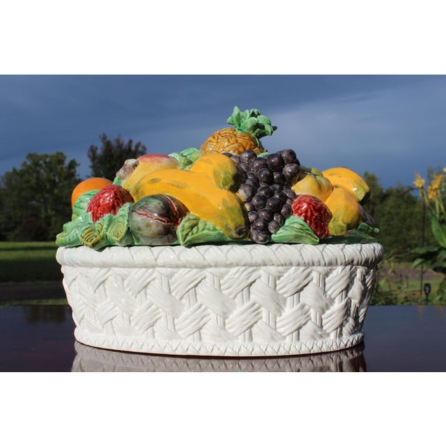 Bordallo Pinheiro Ceramic Fruit Basket Serving Dish For Sale - Image 9 of 15